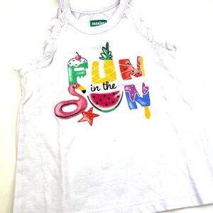 Girls Tank Top Size 4 Shirt Fun in the Sun 365Kids Children Kids Summer Glittler